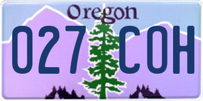 OR license plate 027COH