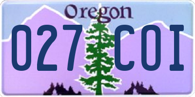 OR license plate 027COI