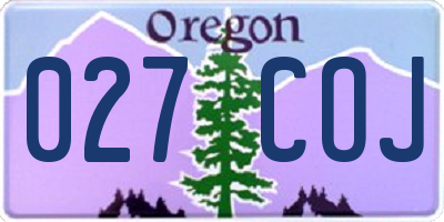 OR license plate 027COJ