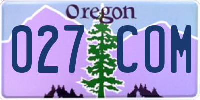OR license plate 027COM