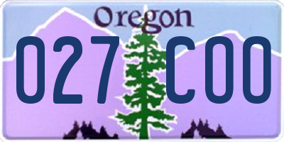 OR license plate 027COO