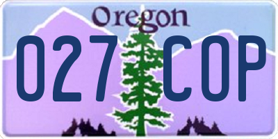 OR license plate 027COP