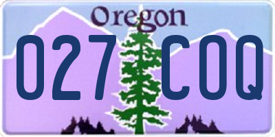 OR license plate 027COQ