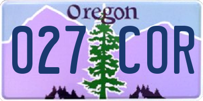OR license plate 027COR