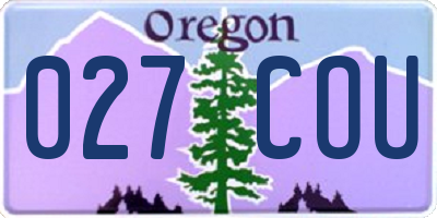 OR license plate 027COU