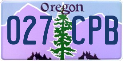 OR license plate 027CPB