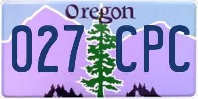 OR license plate 027CPC