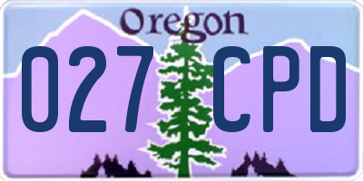 OR license plate 027CPD