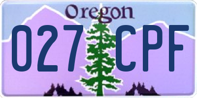 OR license plate 027CPF