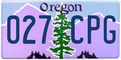OR license plate 027CPG
