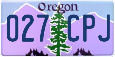 OR license plate 027CPJ