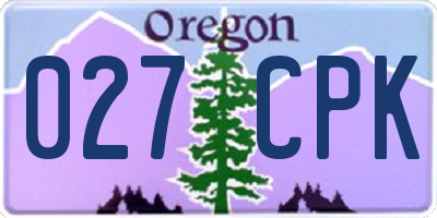 OR license plate 027CPK