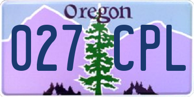OR license plate 027CPL