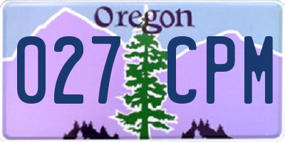 OR license plate 027CPM