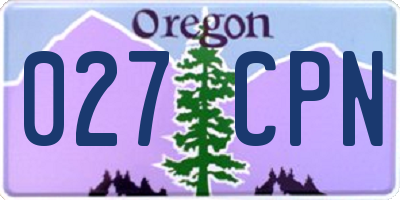 OR license plate 027CPN