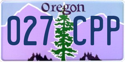 OR license plate 027CPP