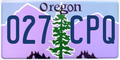 OR license plate 027CPQ