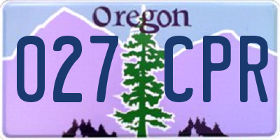 OR license plate 027CPR