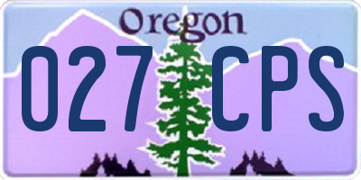 OR license plate 027CPS