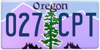 OR license plate 027CPT