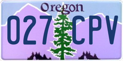 OR license plate 027CPV