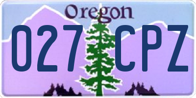 OR license plate 027CPZ