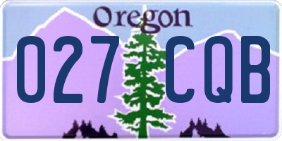 OR license plate 027CQB