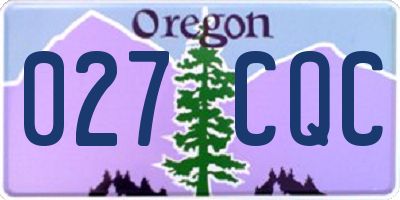 OR license plate 027CQC