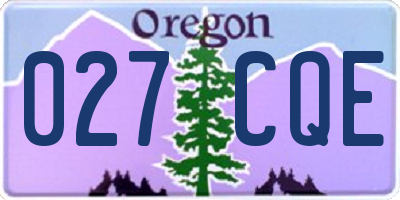 OR license plate 027CQE