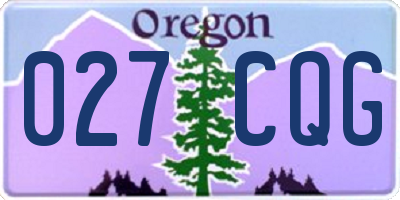 OR license plate 027CQG