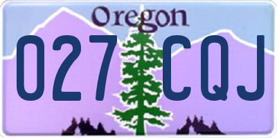 OR license plate 027CQJ