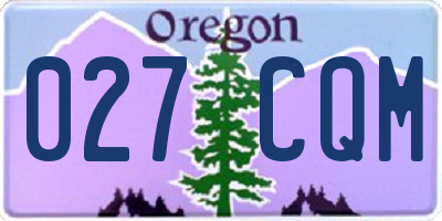 OR license plate 027CQM