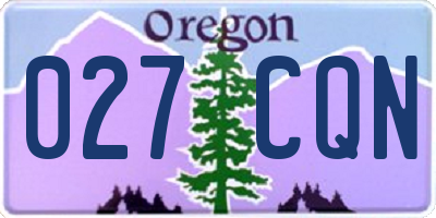 OR license plate 027CQN