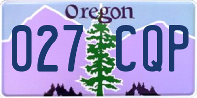 OR license plate 027CQP