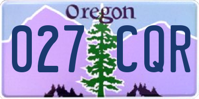 OR license plate 027CQR