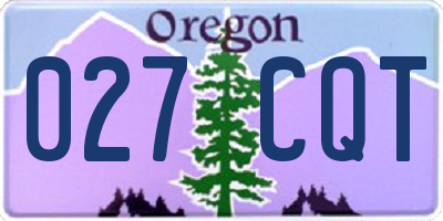 OR license plate 027CQT