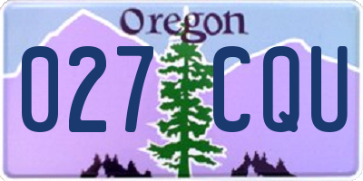 OR license plate 027CQU