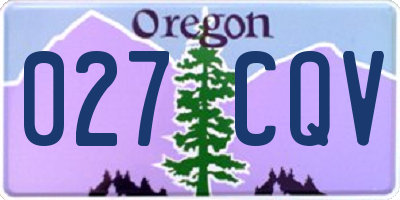 OR license plate 027CQV