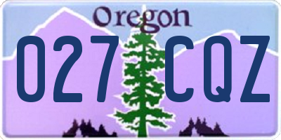 OR license plate 027CQZ