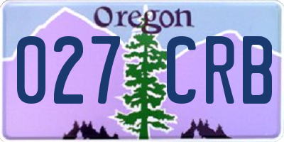 OR license plate 027CRB