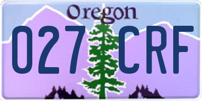 OR license plate 027CRF