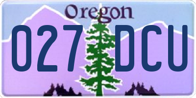OR license plate 027DCU