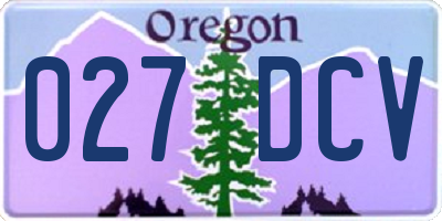 OR license plate 027DCV
