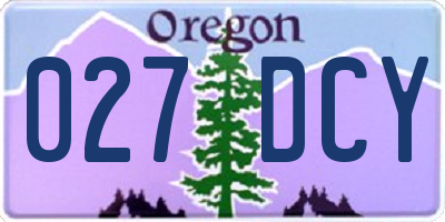 OR license plate 027DCY