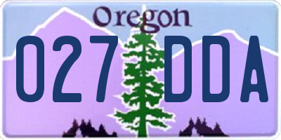 OR license plate 027DDA