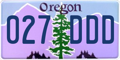 OR license plate 027DDD