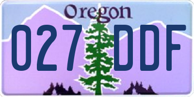 OR license plate 027DDF