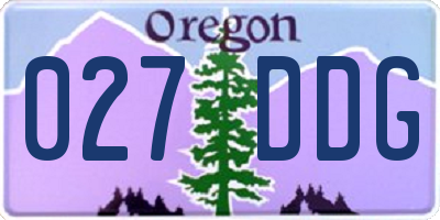 OR license plate 027DDG