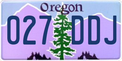 OR license plate 027DDJ