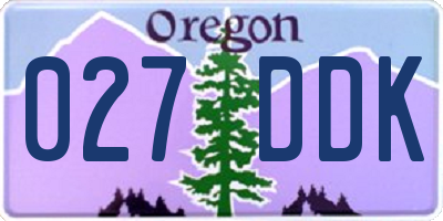 OR license plate 027DDK